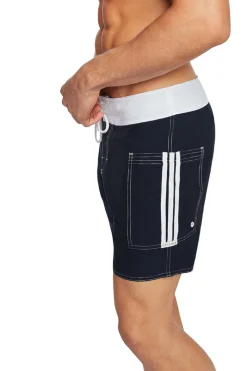 Sauvage Swimwear Board Shorts | Men's Summer*Banded Pocket Board - Black Black/Wht
