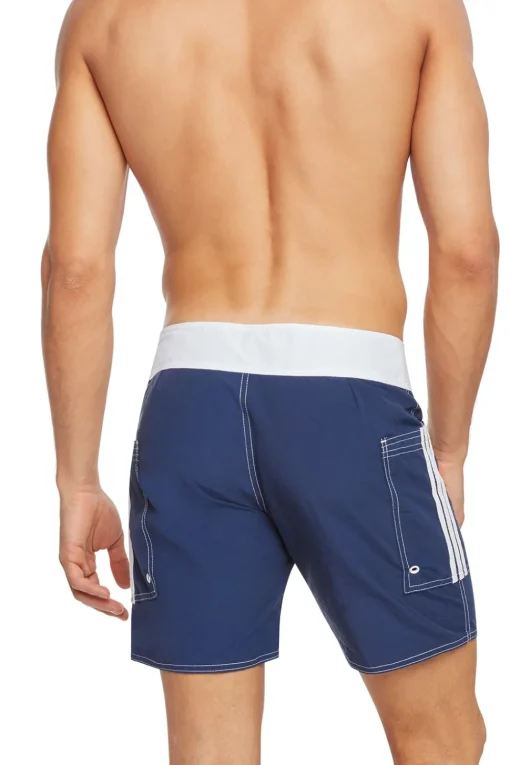 Sauvage Swimwear Board Shorts | Men's Summer*Banded Pocket Board - Navy Navy/Wht