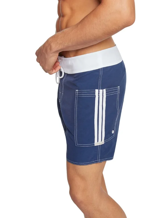 Sauvage Swimwear Board Shorts | Men's Summer*Banded Pocket Board - Navy Navy/Wht