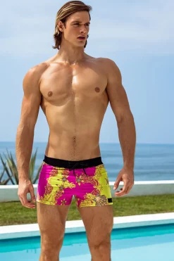 Sauvage Swimwear Swim Trunks*Bel Air Retro Lycra Swimmer Print