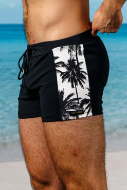 Sauvage Swimwear Swim Trunks | Men's Summer*Black Splice Varenna Retro Lycra Swimmer White