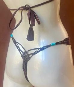 Sauvage Swimwear Suede Collection*Choc Brown Lace-up/Thong Bikini