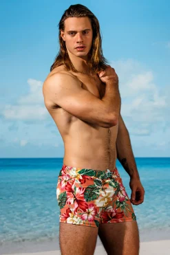 Sauvage Swimwear Swim Trunks | Men's Summer*Coral Lei Retro Lycra Swimmer