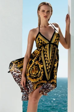 Sauvage Swimwear Italian Prints*Designer Silk Dress- Leopard