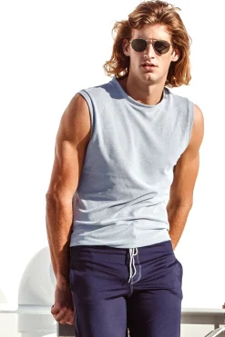 Sauvage Swimwear Workout + Linen*Luxury Knit Muscle Tee Grey