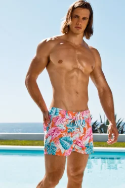 Sauvage Swimwear Board Shorts*Pink Floral Boardwalk Surf Short Pink Floral