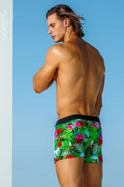 Sauvage Swimwear Swim Trunks*Rainforest Retro Lycra Swimmer Wildside