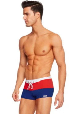 Sauvage Swimwear Square Cuts*Splice Riviera - Navy/Red Navy/Red
