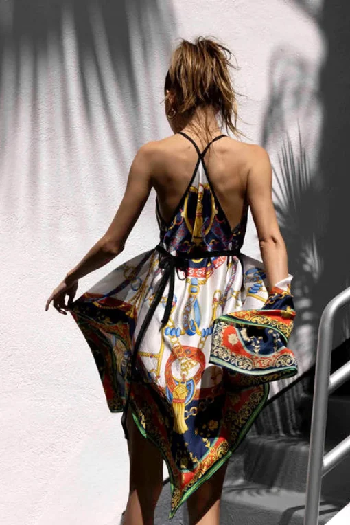 Sauvage Swimwear Italian Prints*St. Tropez Silk Resort Dress