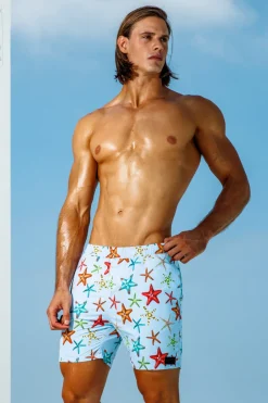 Sauvage Swimwear Board Shorts*Starfish Midlength Pull-on Trunks