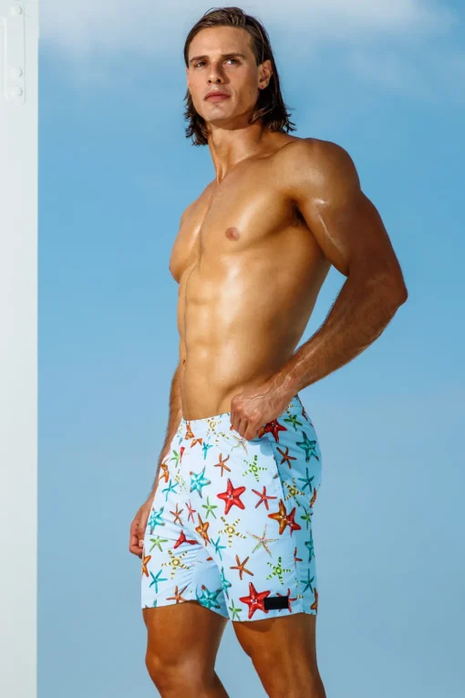 Sauvage Swimwear Board Shorts*Starfish Midlength Pull-on Trunks