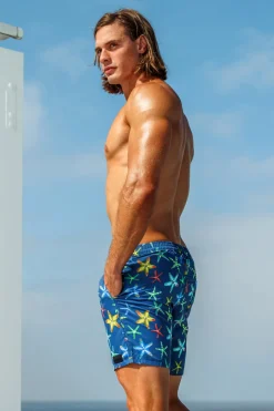 Sauvage Swimwear Board Shorts*Starfish Midlength Pull-on Trunks