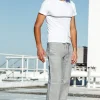 Sauvage Swimwear Workout + Linen*White/Charcoal Stripe Tee White